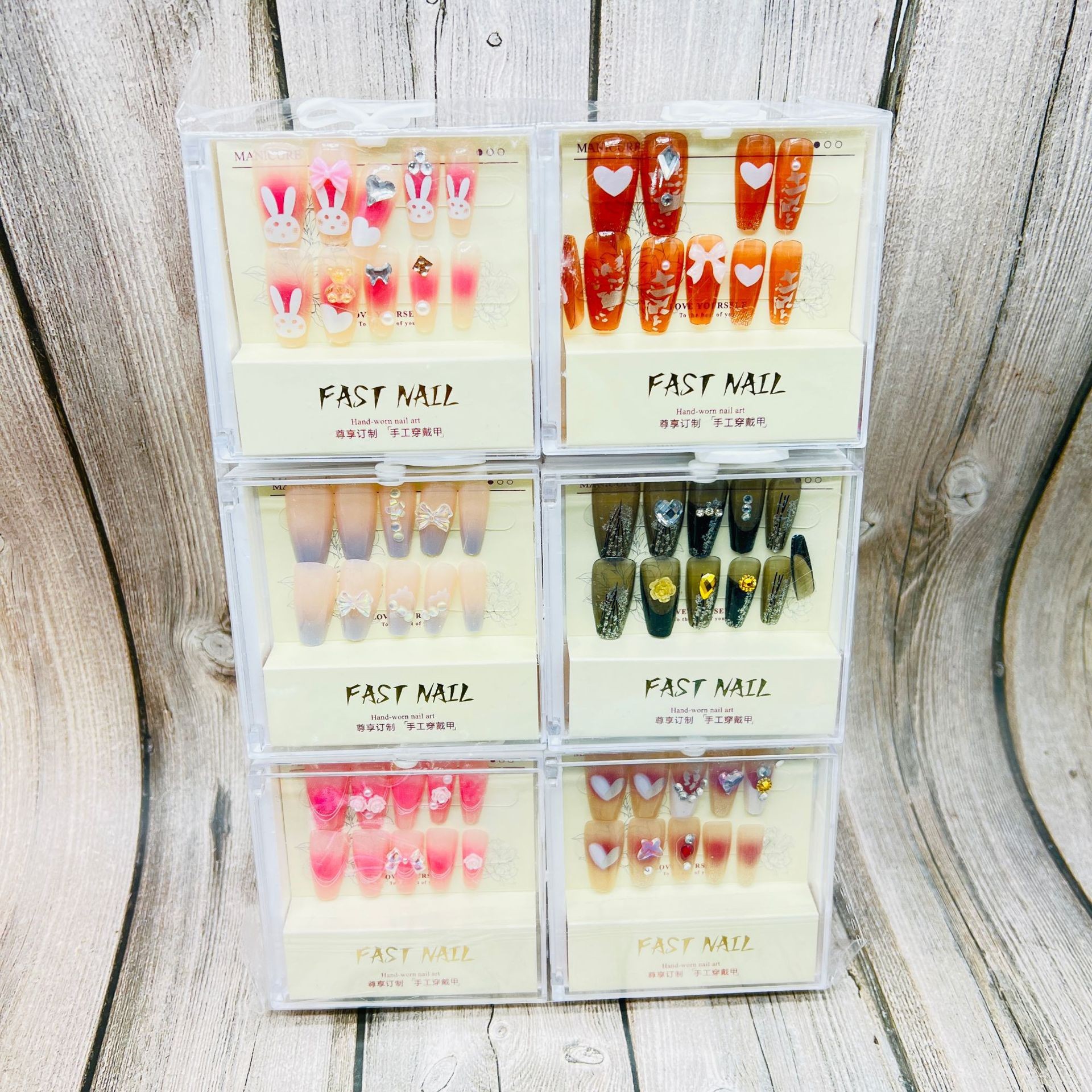 Pieza de belleza de uñas parche de uñas falso con pegamento calcomanías de uñas desgarrable Estudiante Adulto esmalte de uñas