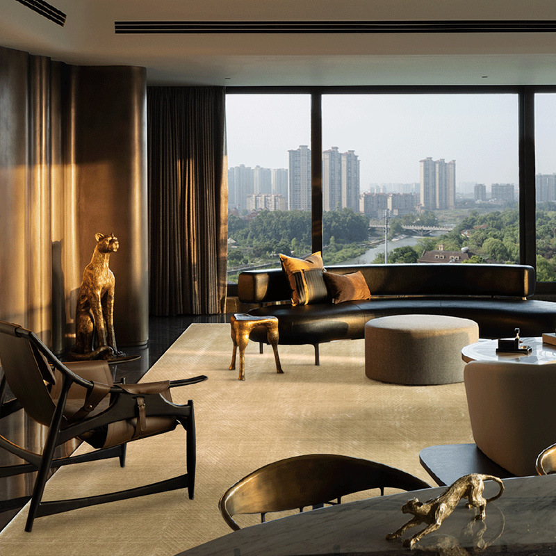 Fábrica fuente alfombra de sala de estar fácil de cuidar alfombra de cama gruesa india villa de gama alta alfombra hecha a mano personalizada