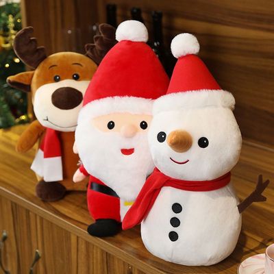 圣诞雪人创意圣诞老人麋鹿公仔毛绒玩具布娃娃可爱圣诞节礼物女生|ru