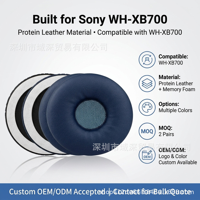 Headphone Accessories Wh-Xb700 Headphone Cover 75mm Round Sponge Cover Xb700 Ear Pads Headphone Ear Cushions