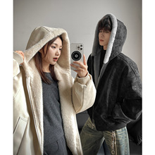 爆款棉衣连帽座山雕pu皮加绒加棉皮外套情侣装棉袄休闲保暖棉服