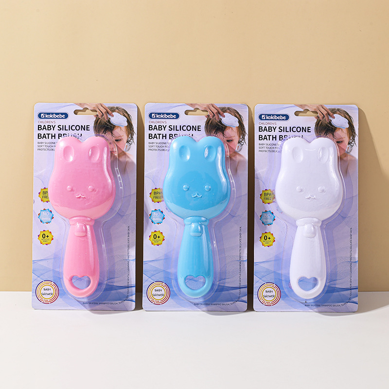 Nombre en inglés Tarjeta de succión Embalaje Cepillo de silicona Baño de bebé Baño Cepillo de silicona Dibujos animados Cepillo de limpieza de baño lindo