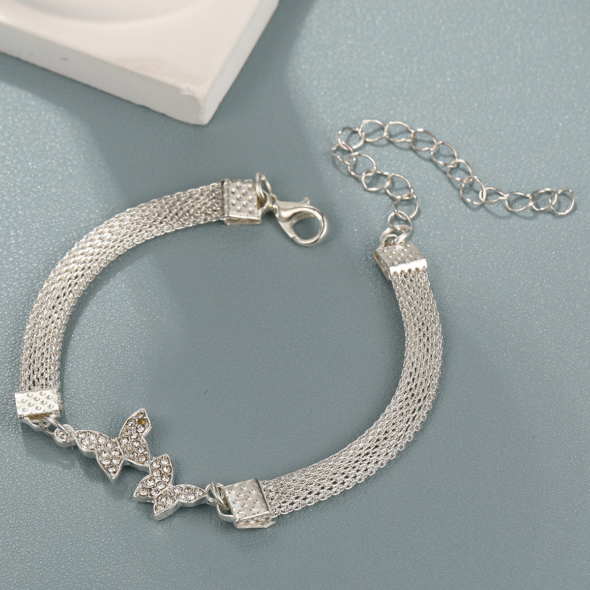 Bracciale farfalla con diamanti e cuore in argento donna_voghion.com