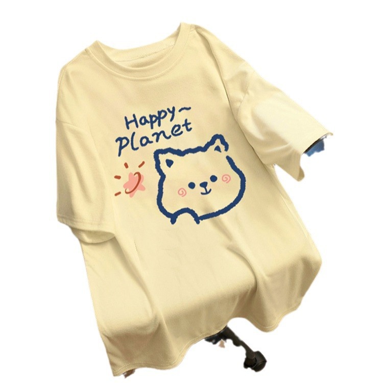 Tide, summer cartoon trend short sleeve T-shirt, loose fit 5