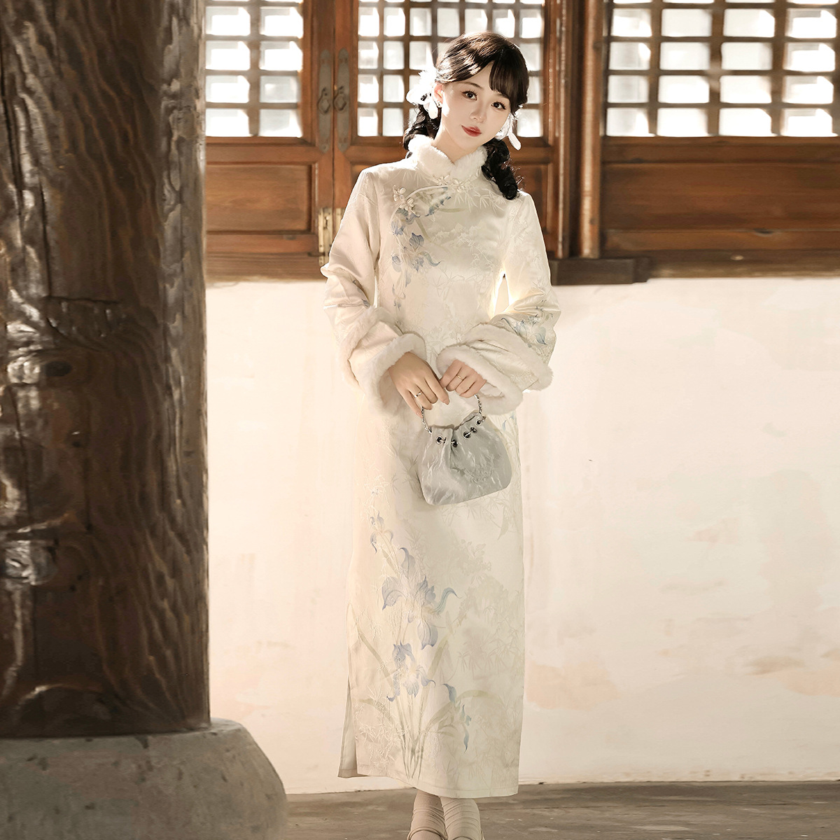 Diseño original Iris belleza nueva ropa de mujer china estilo nacional diario nuevo otoño invierno cheongsam X160