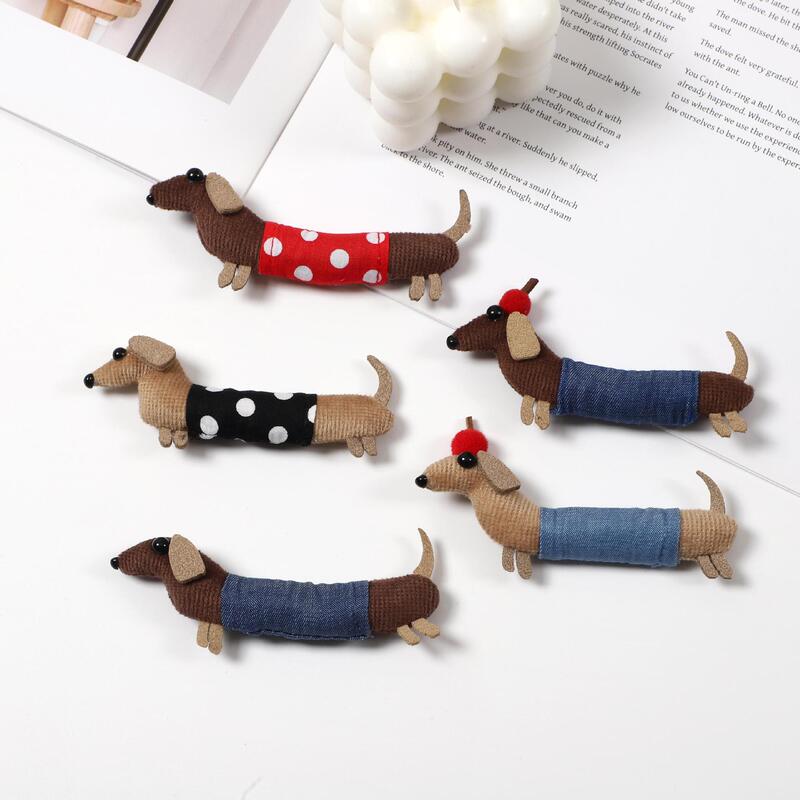 Accessories: Stuffed Dachshund DIY Clothing Fabric Crafts, Cute Cartoon Dog Hair Clips, Hair Accessories, Hairpins, Ornaments
