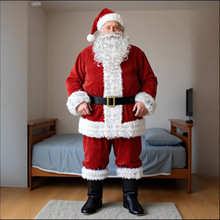 跨境老人节日表演服cosplay金丝绒圣诞服装批发供应