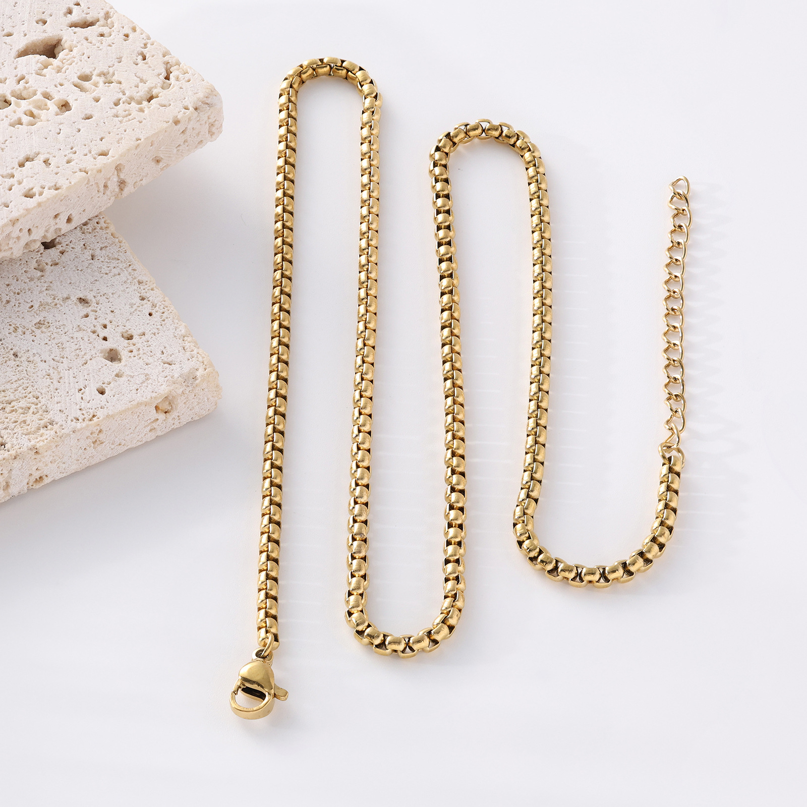 Plating Design 1 Piece 304 Stainless Steel Box Chain Chain Necklace Chain Simple Style Geometric