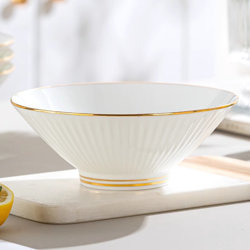 景徳鎮ゴールデンエッジボーンチャイナ 8inch ドゥリボウル中国風ラーメンボウルインスタントラーメンボウル家庭用カタツムリヌードル大ボウル|undefined