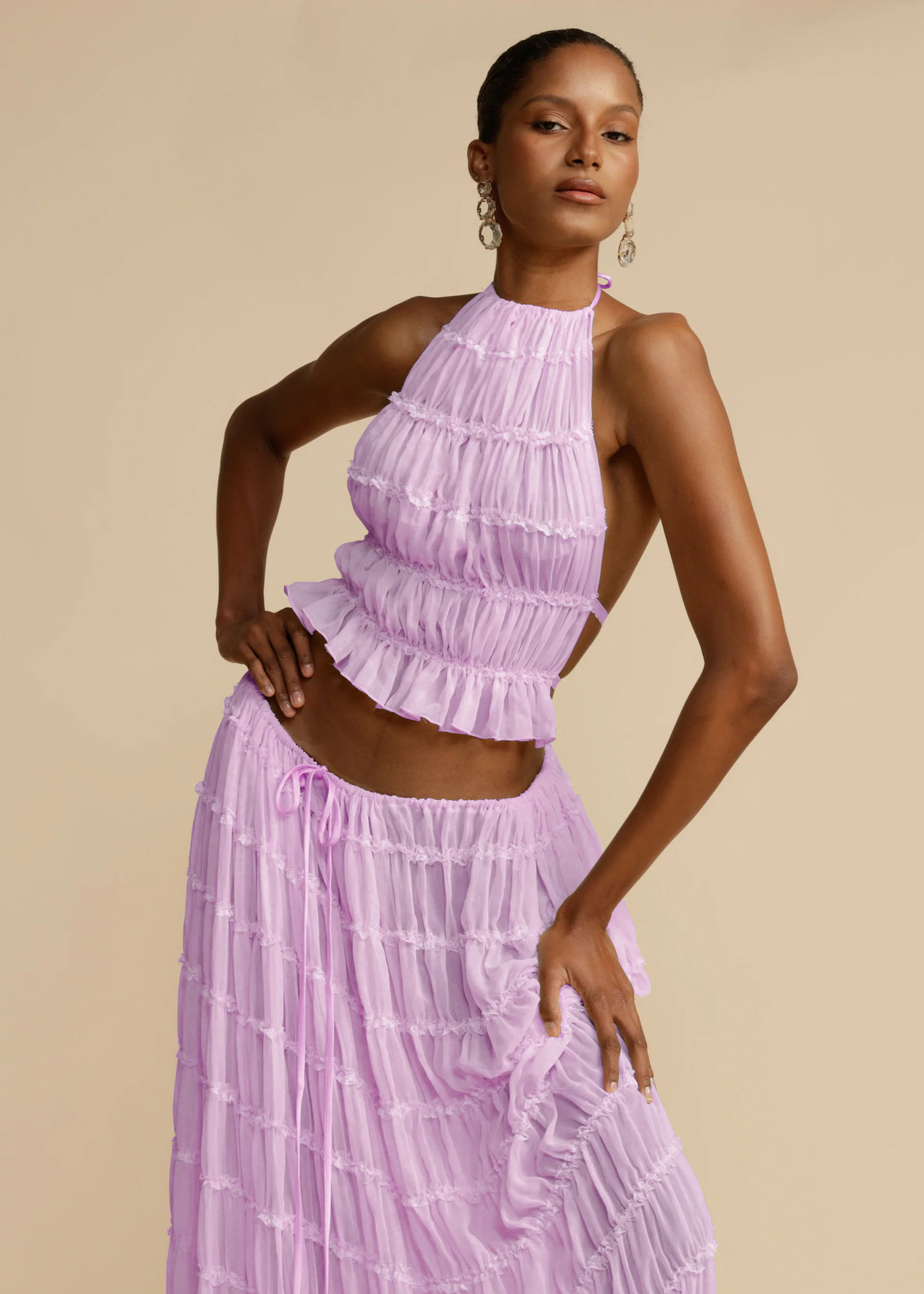 84g Weight Sleeveless Sleeve Length Polyester Fabric Type Skirt Co-ord Set Sets Type 2 Pieces Set Quantity Daily, Beach, Date Occasion Halter Neck Neckline Regular Fit Fit Type Solid Color Pattern Summer Season Women's Gender Sexy Style Daily Beach Date Women's Sexy Solid Color Polyester Skirt Co-ord Set Skirt Sets 27