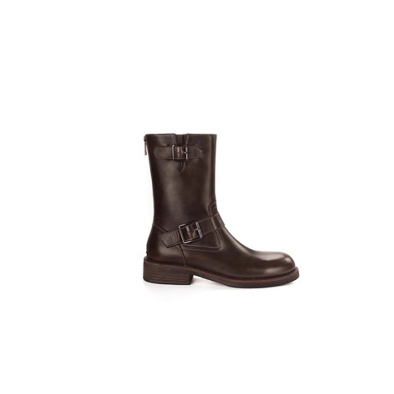 Nuevas botas Martin de otoño e invierno con diseño de hebilla a la moda, punta redonda, tacón grueso, que aumentan la altura y estilizan la pierna, botines cortos para mujer.