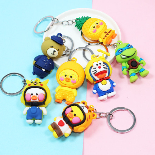 Creative cartoon keychain small gift shopping mall doll claw phone push small goods for ladies bags hanging ornament
