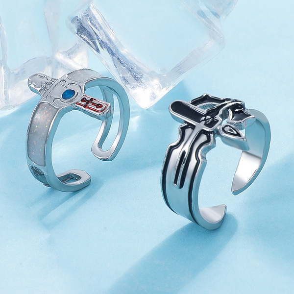 Retro fashionable elegant small design geometric ring