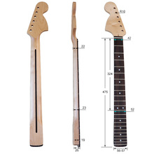 大头左手ST电吉他琴颈琴柄6弦22品加枫玫瑰木哑光反手琴颈改装DIY