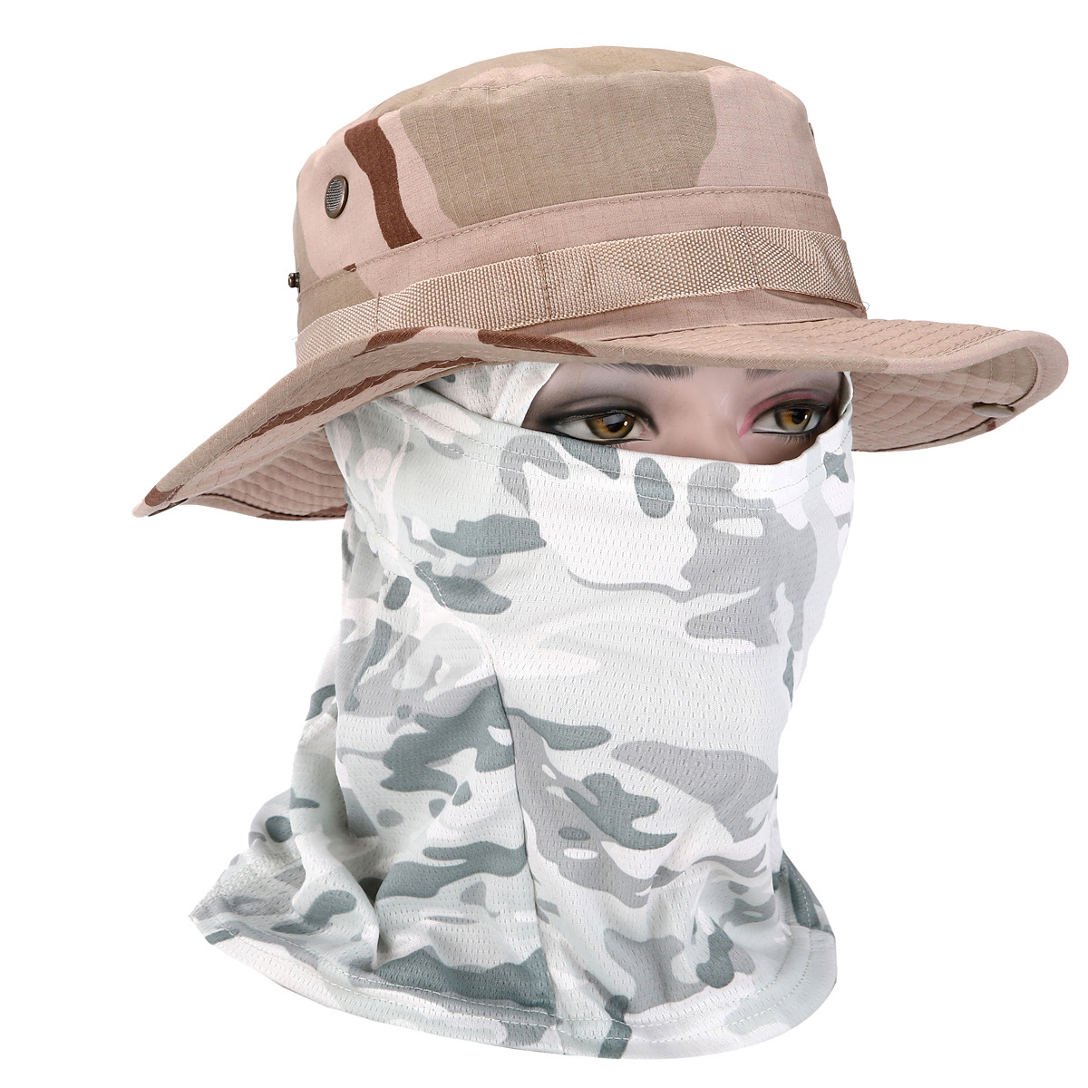 Sombrero de camuflaje con ala ancha al aire libre sombrero Benni sombrero de camuflaje para fanáticos militares sombrero de alpinismo de pesca protector solar sombrero de pescador transpirable hombre