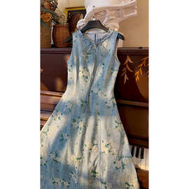 2026新款『茉莉奶白」法式设计感原创优雅无袖收腰小个子连衣裙