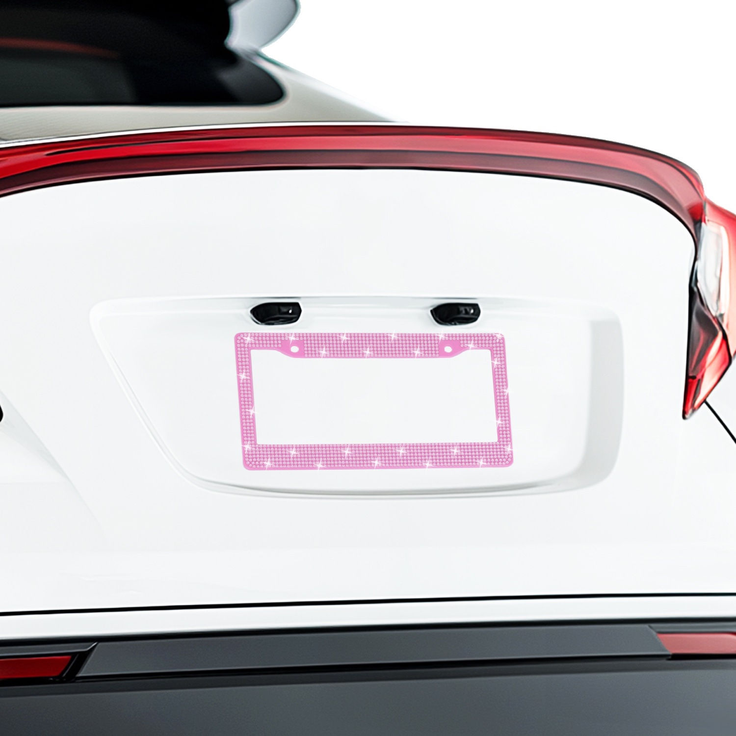 American, Canadian and Mexican Universal Diamond License Plate Frames, Three Styles of Plastic Acrylic Diamond License Plate Frames