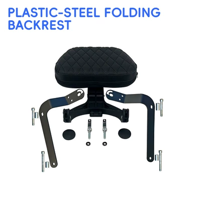 Motorcycle bumper crash bars, anti-fall bumpers, anti-collision - plastic-steel-folding-backrest