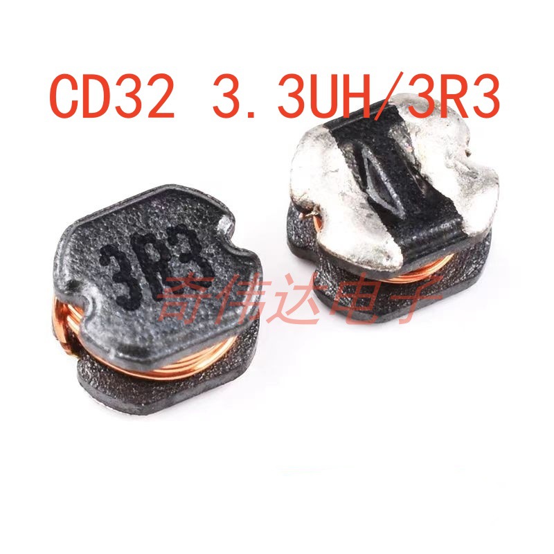 CD贴片非屏蔽 CD32-3R3  绕线功率电感  丝印3R3  3.3UH 3*3*2mm