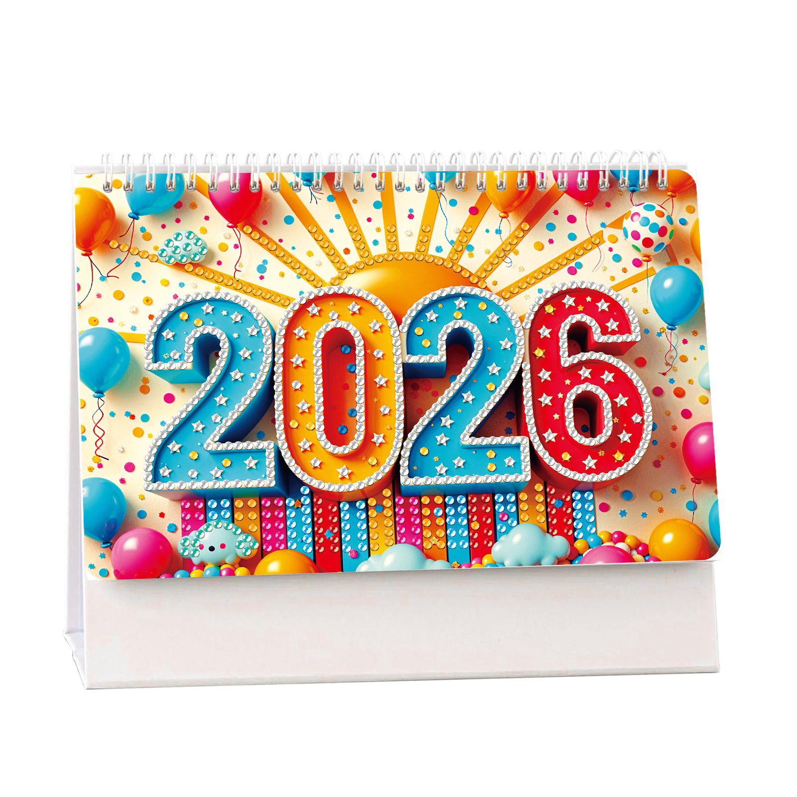 Transfronterizo para 2026 pinturas de mampostería perimetrales DIY hecha a mano conjunto de pegatinas de diamante fábrica de calendario de escritorio