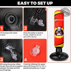 Panda Kids Boxing Sandbag, Thick Fitness Inflatable Sturdy Upright Boxing Pole Sandbag, Stress Relief and Anger Outlet Toy