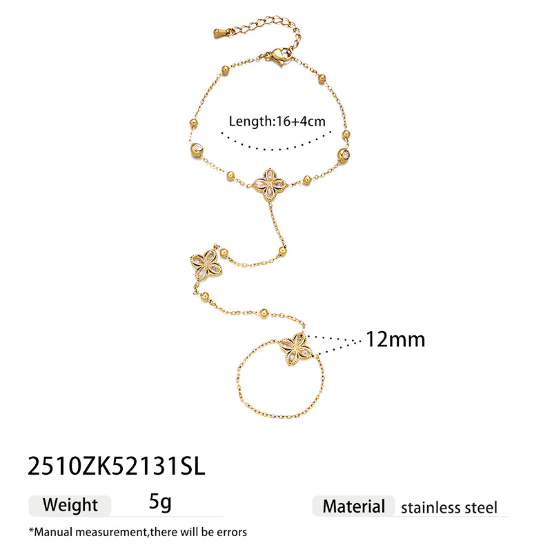 Tina Europa y los Estados Unidos transfronterizos 18 quilates de diamantes de oro pulsera de dedo ligera de lujo de alto nivel sensación de explosión de Amazon joyas de mano al por mayor mujeres