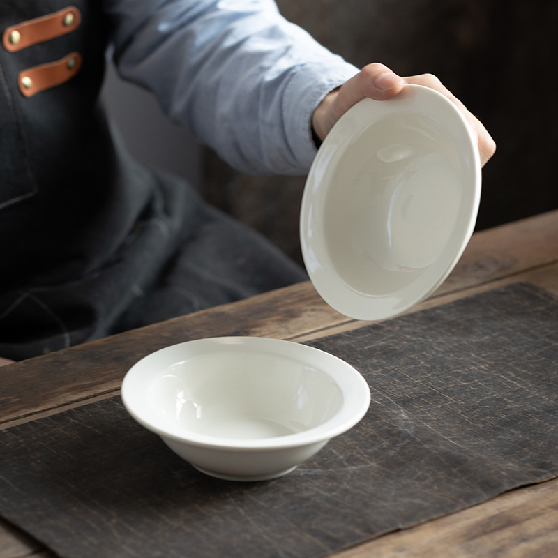 Rice White Dehua White Porcelain Salad Bowl Sugar Water Bowl 6 Inch...