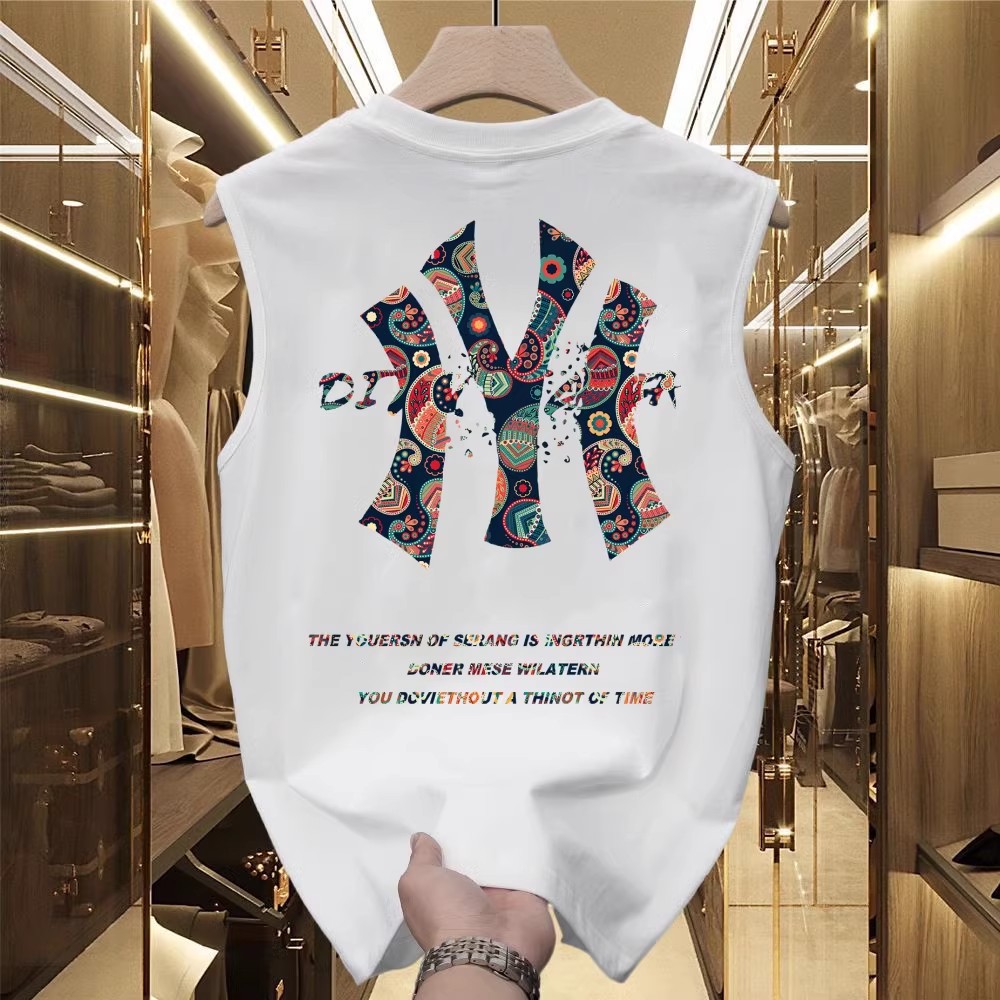 运动背心男士夏季宽松外穿无袖t恤美式潮流男生休闲宽肩坎肩上衣