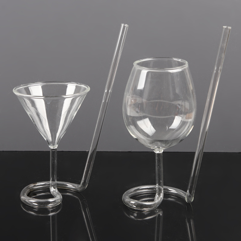 Vaso creativo de cóctel espiral Martini Rotary Red Bar Vaso de cola larga Vampire