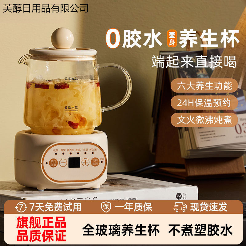 2025 New All-Glass Health Pot Office Tea Maker Electric Water Kettle Small Multi-Functional Constant Temperature Flower Teapot