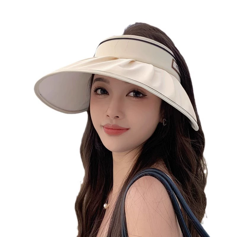 Adjustable Knitted Sun Hat with Bow, UV Protection, Foldable Bag - Multi-Color