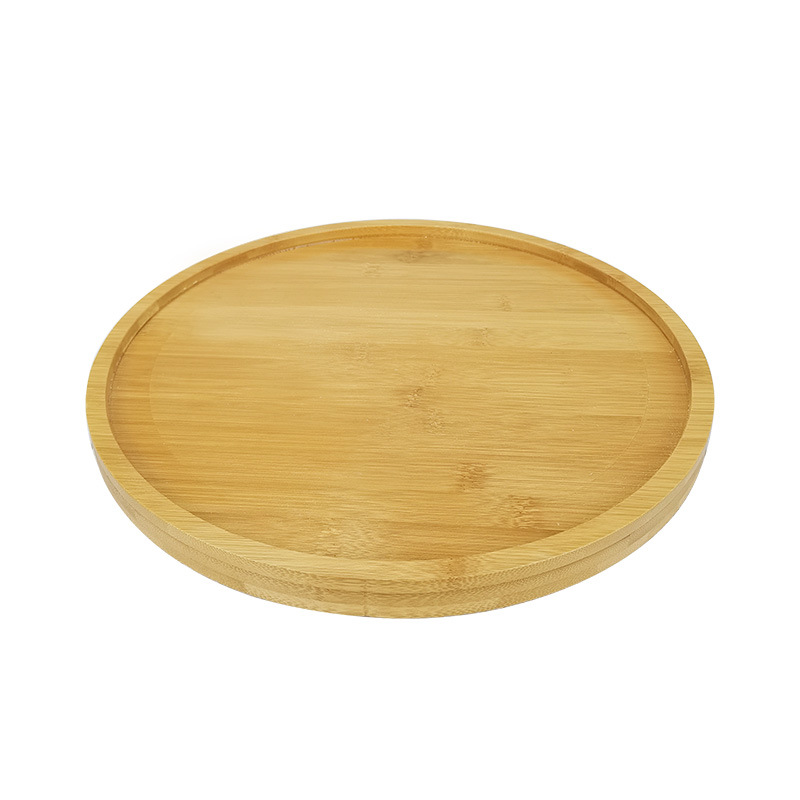 Kitchen supplies bamboo spice rack no punching tabletop storage rack single layer rotatable turntable lazy susan