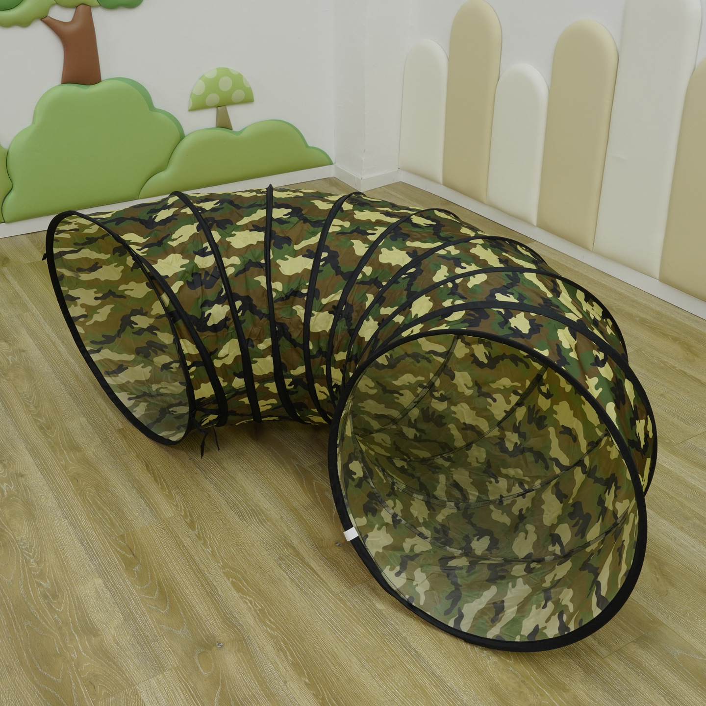 Túneles solares camuflados directamente a través de curvas rastreando agujeros equipos de entrenamiento sensorial para niños trepando juguetes de interior