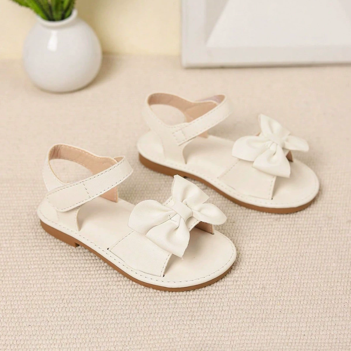 Детские сандалии с бантом, одноремешковые, пляжные, для женщин, оптовая продажа за границу