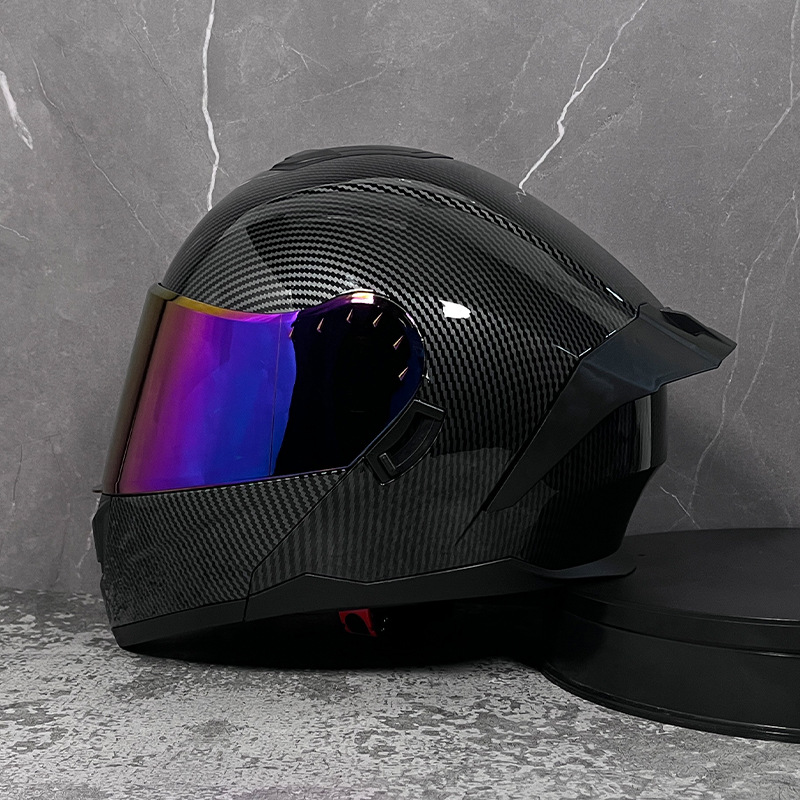 Casco LVS para hombres y mujeres cubierta completa casco de exposición de doble lente personalidad Bluetooth verano medio casco Four Seasons carreras de coches eléctricos