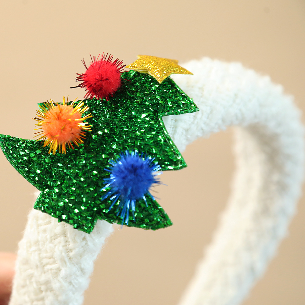 Christmas Festival Christmas Tree, Snowman Pattern Christmas Cute Women's Christmas Tree Snowman Hair Band