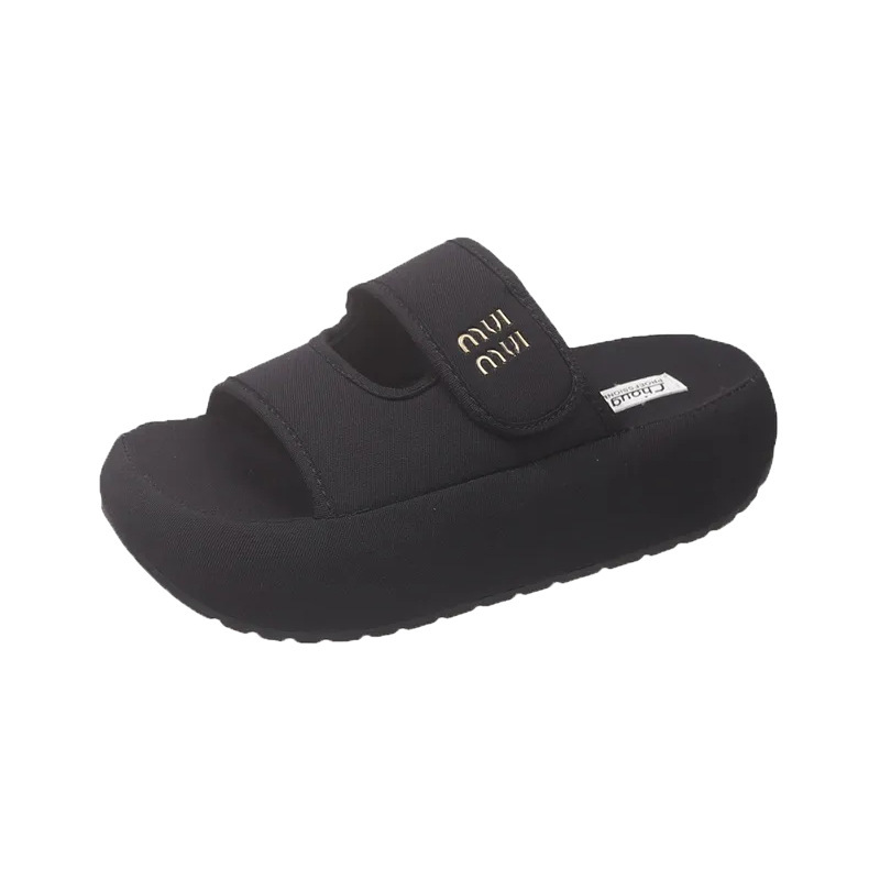 Zapatillas de velcro de fondo grueso para mujeres de verano, nuevas zapatillas de alta calidad con falda de arena, zapatillas frías image 5