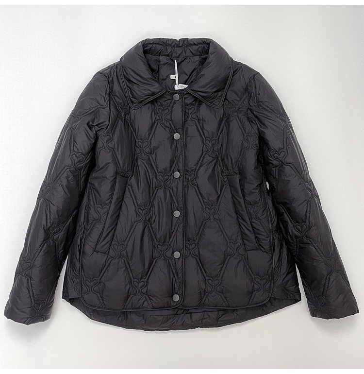 Transfronterizos TikTok chaqueta de plumón ligera con solapa corta, chaqueta de abrigo de abrigo caliente de moda casual de estilo pequeño