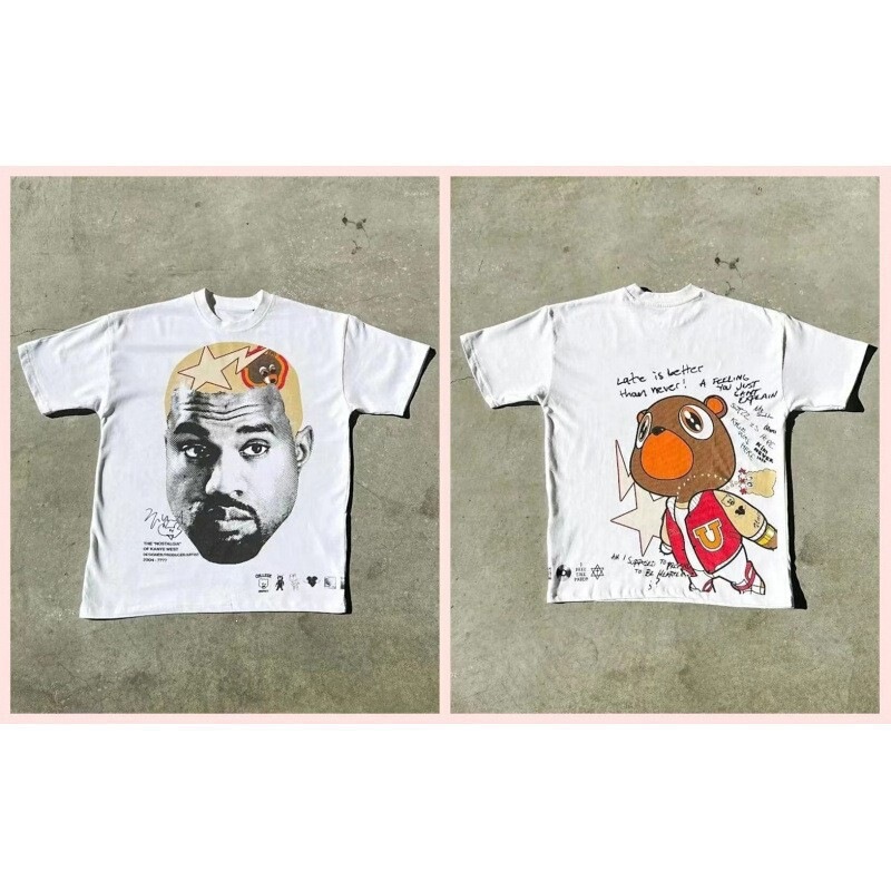 Y2K Harajuku Hip-Hop Couple Character Print Signature Version Men's T-Shirt Retro Trendy Gothic Loose Short-Sleeve Y2K Harajuku Hip-Hop Couple Character Print Signature Version Men's T-Shirt Retro Trendy Gothic Loose Short-Sleeve