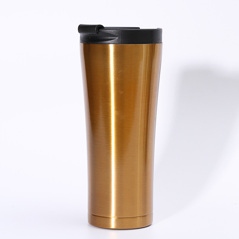 Coche 304 taza de vacío de acero inoxidable moda simple Flip taza de café de oficina de negocios taza de vacío portátil al por mayor