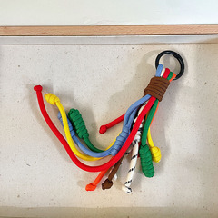 彩虹色miu系編織掛件復古流蘇ins風尼龍繩掛飾創意鑰匙扣包包掛件