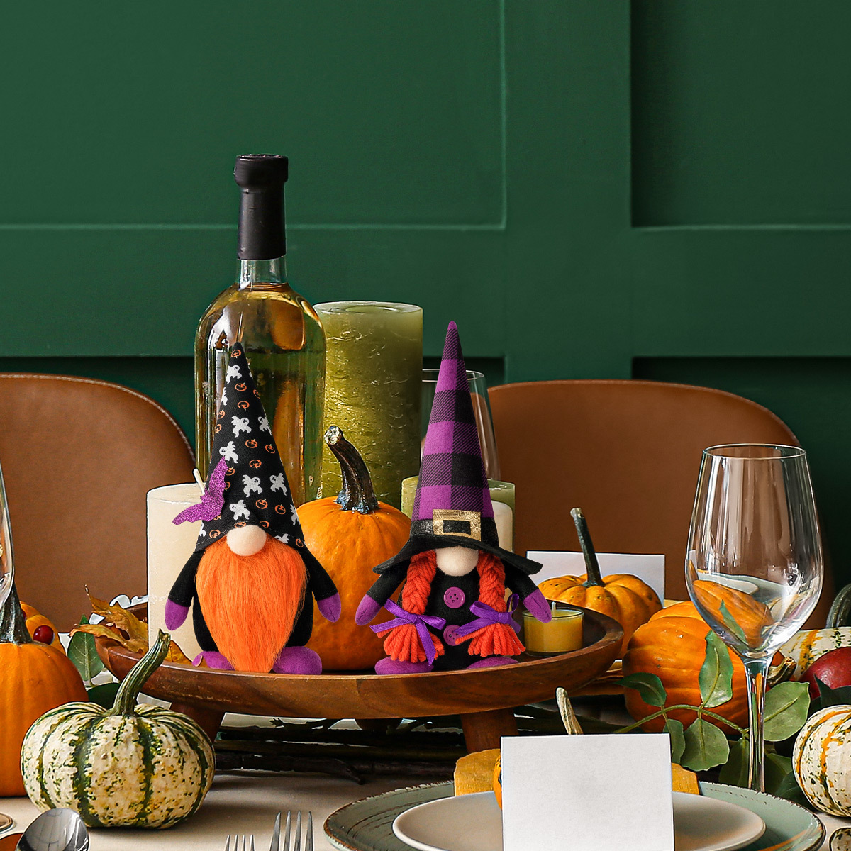 Halloween muñeca sin rostro murciélago muñeca de pie fantasma Festival de Halloween decoración adornos traje