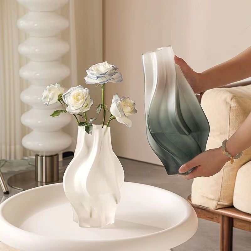 Estilo Europeo creativo florero de vidrio de alta calidad decoración ins estilo Hotel B & B artesanía flor seca florero