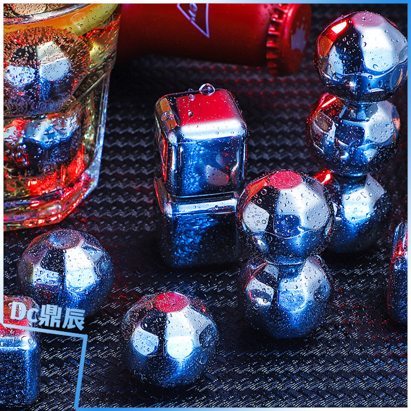 304 de acero inoxidable cubo de hielo congelado partículas de hielo de metal clip de partículas de hielo creativo whisky de acero inoxidable cubo de hielo congelado hockey sobre hielo