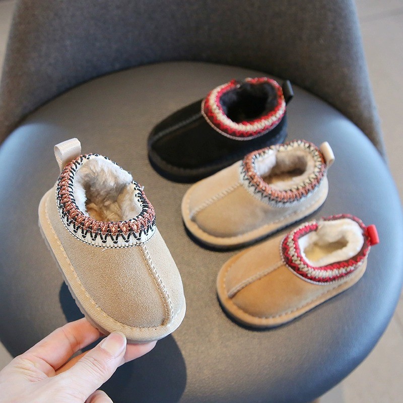 Children's winter retro universal warm low low boots for boys