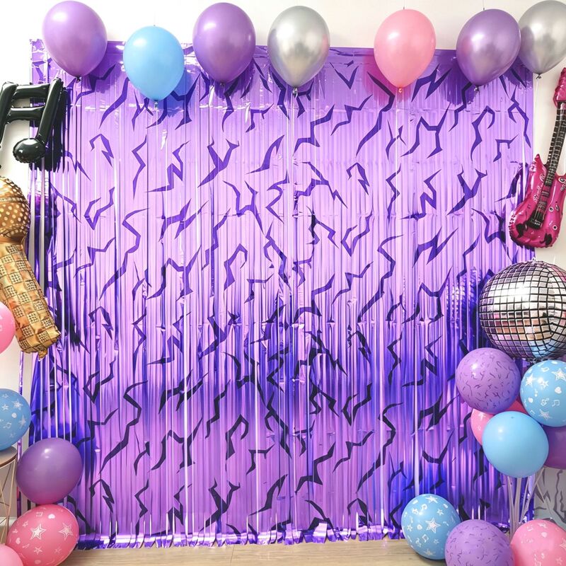 Kpop fan support purple lightning tinsel curtain nostalgic disco theme birthday party photo background tinsel door curtain Kpop fan support purple lightning tinsel curtain nostalgic disco theme birthday party photo background tinsel door curtain