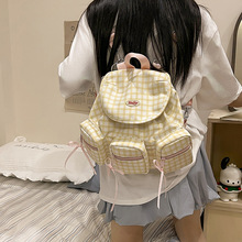 学院风书包女2025新款可爱日系多口袋双肩包时尚大学生出游小背包