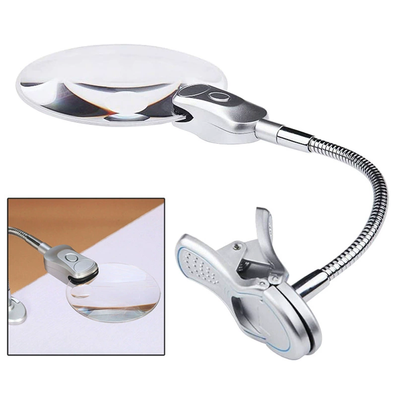 2 раза 6 раз двойной зажим металлический шланг настольная лампа увеличительное стекло два светодиода проверка идентификации обслуживания чтение