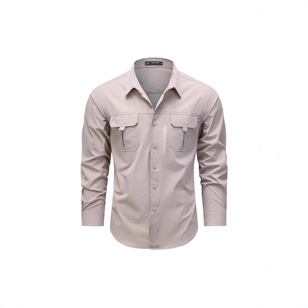 Outdoor Tactical Shirt Men's Spring and Autumn New Elastic Quick-drying Wear-resistant Military Style Training Hiking Climbing Frock Shirt