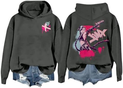 DLDXJQTPL Jinx Was Here Women Hoodie Jinx Arcane Figure